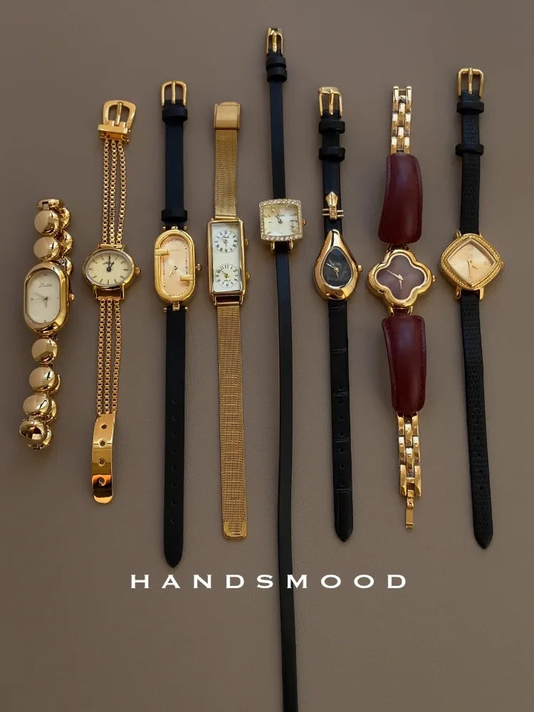 2025 new new vintage women's watches leather design bracelet fashion retro elegant quartz watches for women