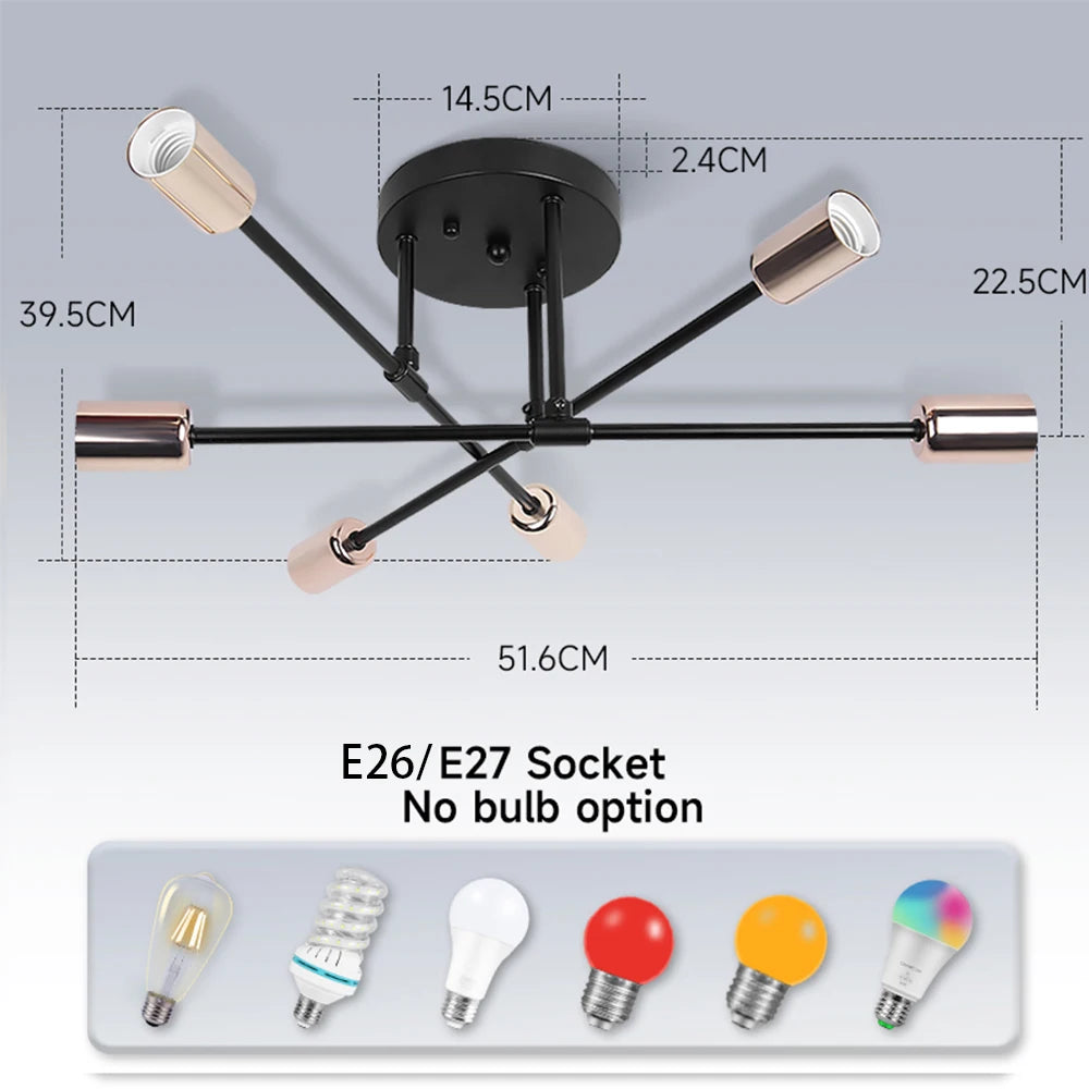 Chandelier LED Ceiling Hanging Lighting Long Position Platfond Lamp Kitchen Dinng Living House Room Pendant Light Home Decor E27
