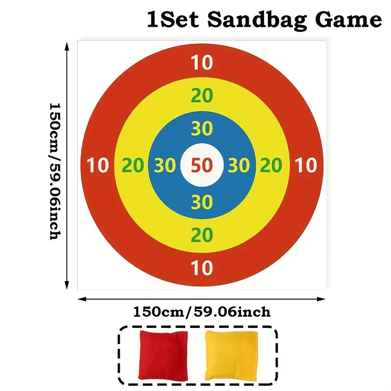 Target Toss Game Set with 2 Sandbags Durable Outdoor Party Game for Family Fun Backyard Activities Easy Setup No Power Needed
