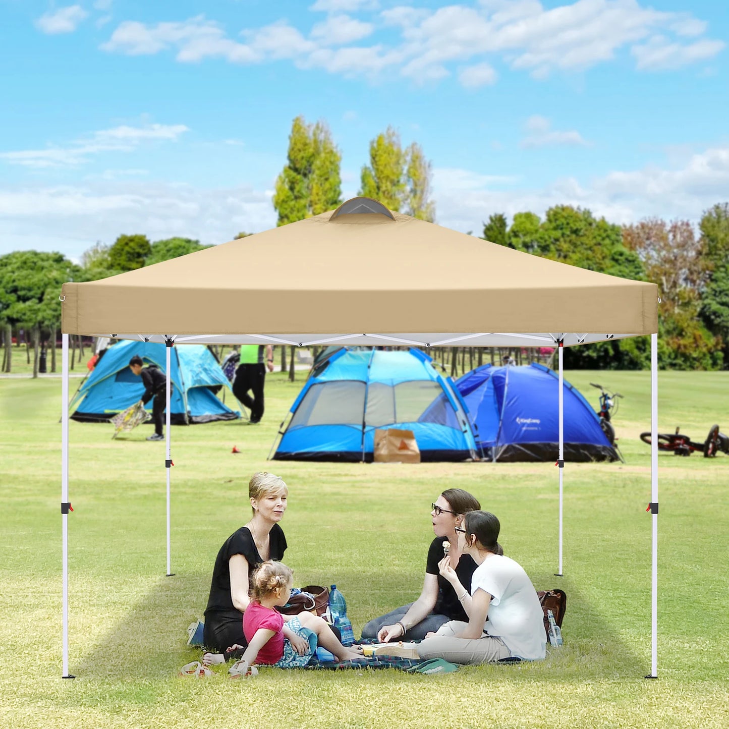 10x10 Ez Pop Up Canopy Tent with 4 Sidewalls, UPF 50+Waterproof Outdoor Canopy with Air Vent,Gazebo forSun Shade Party4 Sandbags