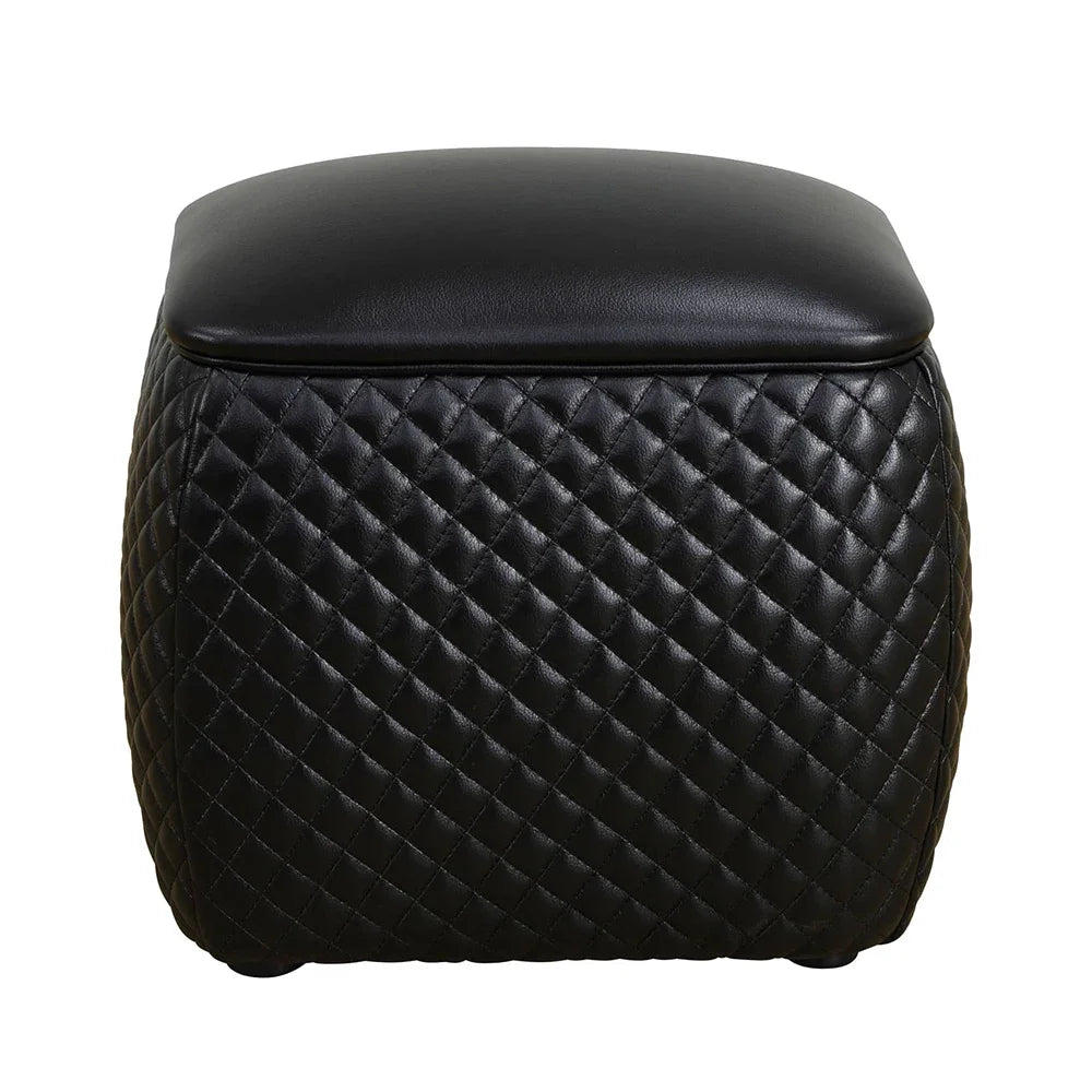 Black Living Room Square Low Stool Vanity Stools Modern Makeup Dressing Stool Creative Leather Bedroom Makeup Room Low Stools