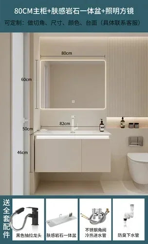 Washbasin Storage Bathroom Cabinets Mirror Wall Shelf Tool Drawer   Display Casa Arredo Room Furniture YY50BC