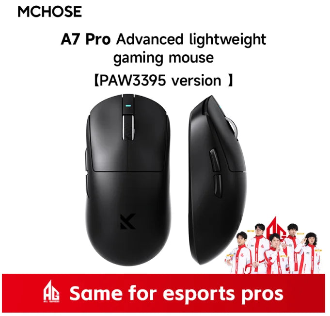 Mchose A7 Ultra A7 Pro E-Sport Gaming Mouse Paw3395 Valorant Mousetri Mode Wireless Bluetooth Lightweight Computer Office Mouse