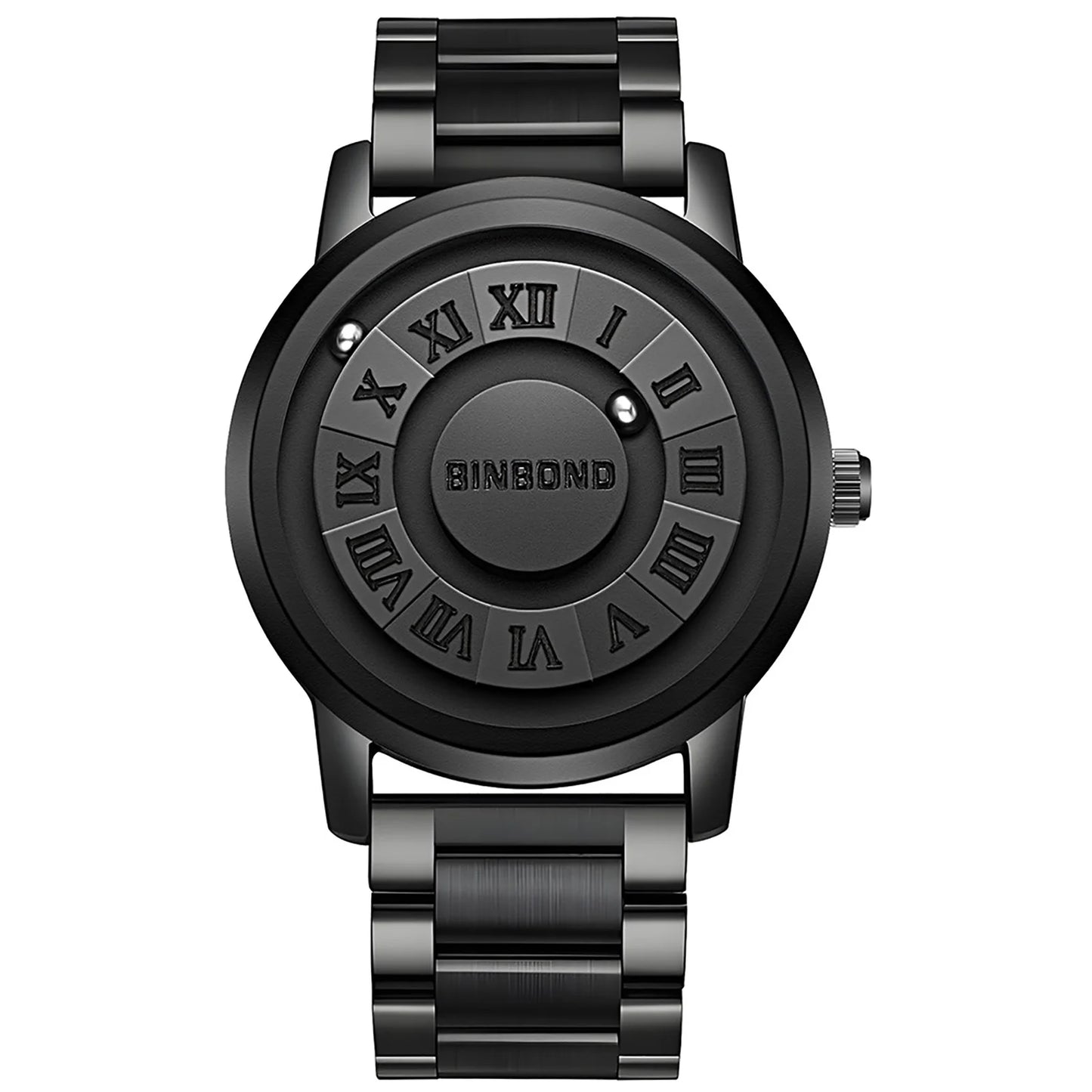 LANCARDO Men's Quartz Watch Mirrorless Magnetic Levitation Waterproof Watch Pineless Ball Design Removable Stainless Steel Strap