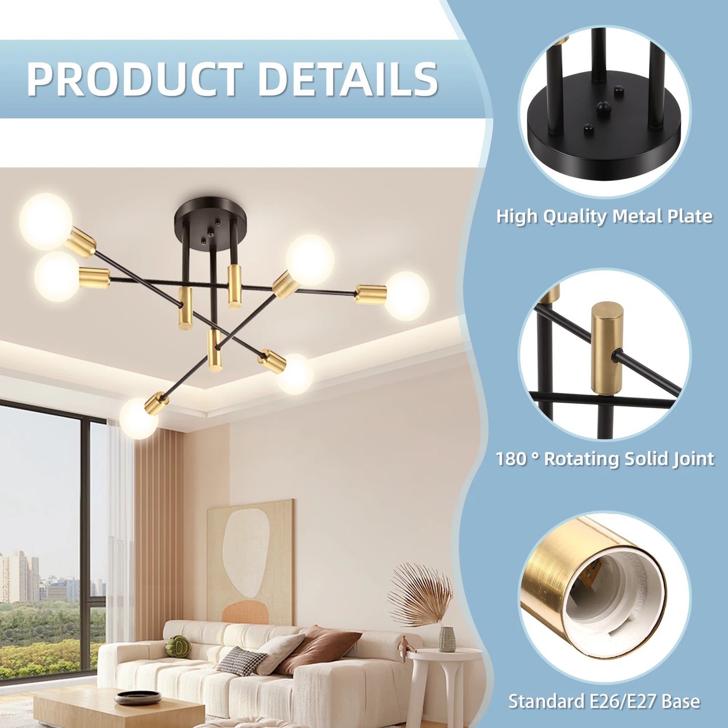 High-end Ceiling Chandelier LED Lights Home Decoration Interior Hanging Lustre Kitchen Dining Living Room Decor Pendant Lamps