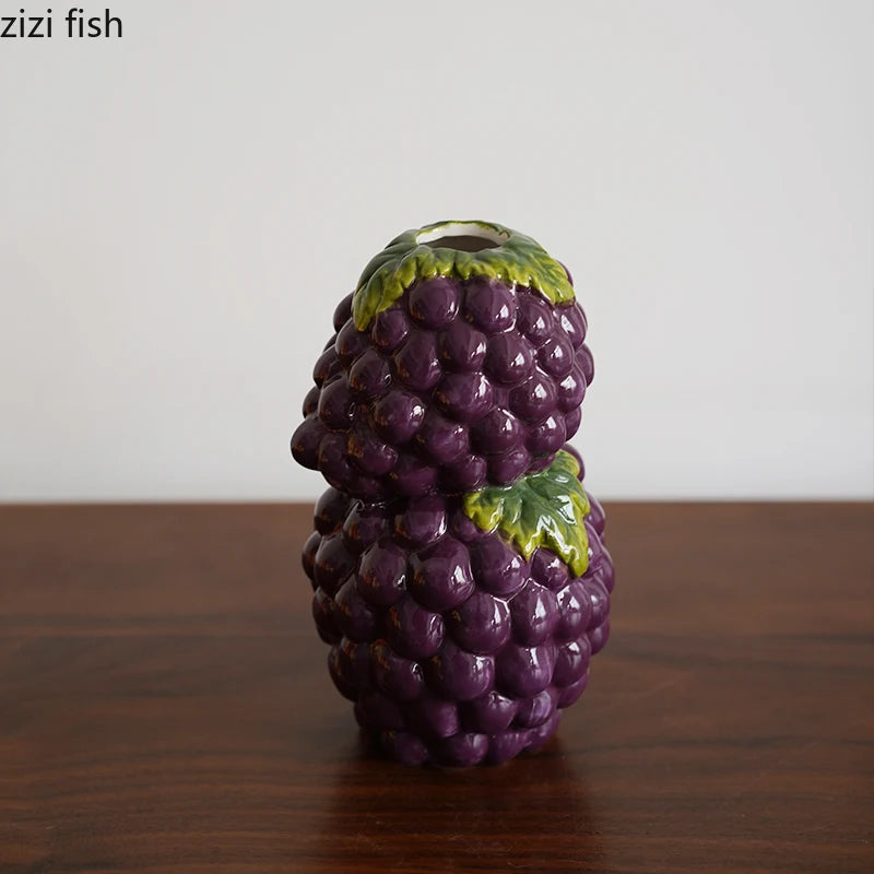 Fruit Shaped Ceramic Vase Vintage Floral Ware Dried Flower Vase Desktop Vases Flower Arrangement Hydroponic Vases Crafts