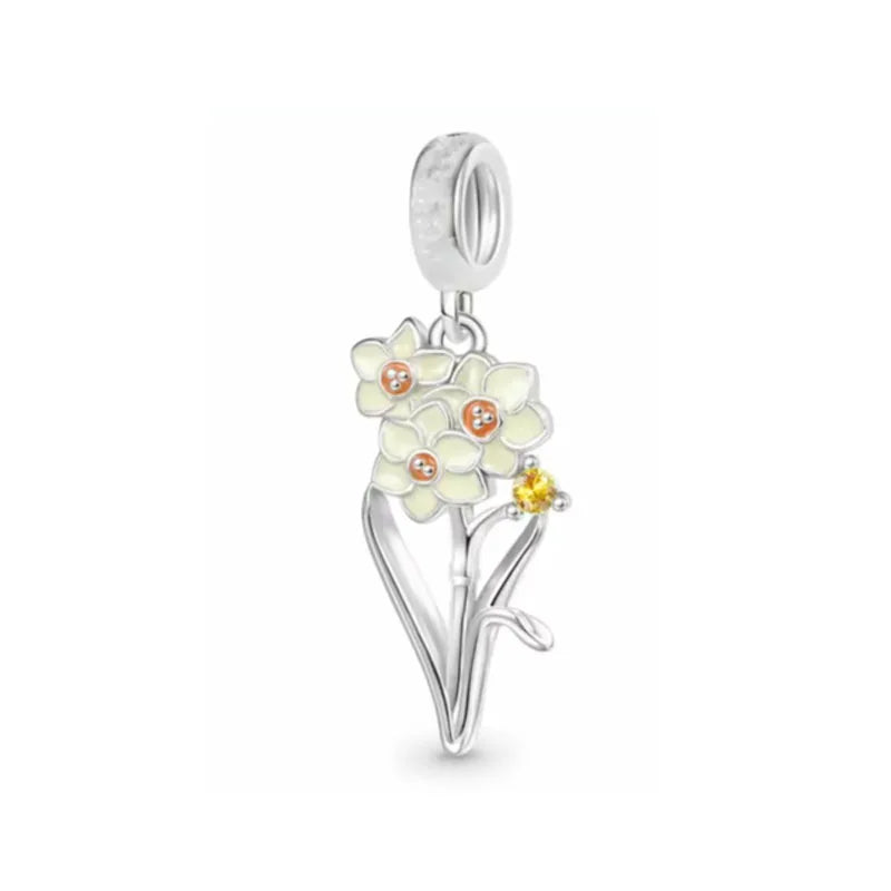 New 925 Silver Horseshoe Clover Star Cat Charm True eyes Pendant Safety Chain Bead Fit Original Bracelet Jewellery Gift dragon