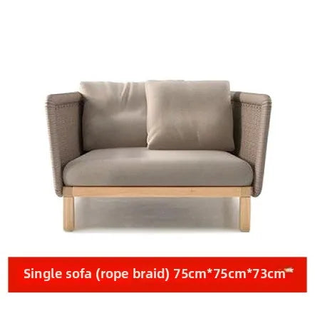 Patio Furniture Sets Aluminum Wooden Sofa Set All Weather L Shaped Corner Sofa Outdoor Wicker Balcony Furniture Couch Sofa Set