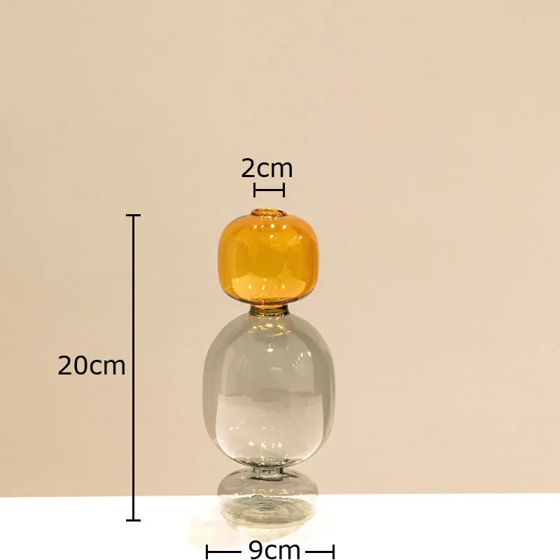 Multicolour Transparent Glass Vase Hydroponics Flower Pot Desk Decoration Flower Arrangement Floral Vases Room Aesthetic Decor