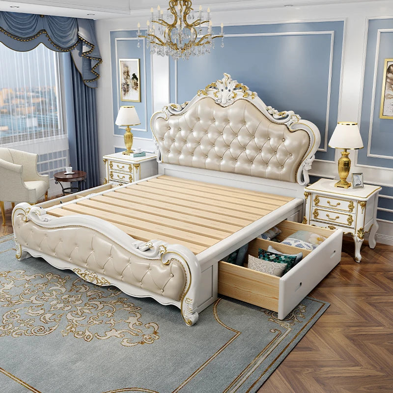Style European Double Bed Aesthetic Minimalist Luxury Modern Double Bed Frames Adjustable Camas Matrimoniales Furniture Home