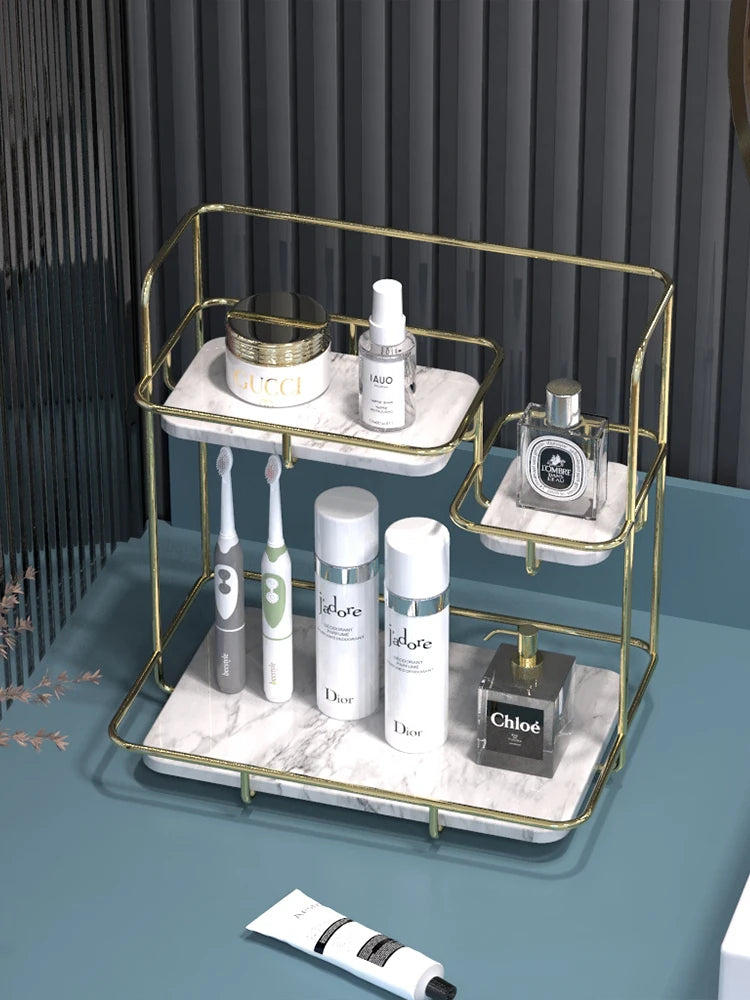 Bathroom Toiletries Counter Storage Shelf Bathroom Corner Shelf Bathroom Toothbrush Storage Shelf Cosmetics Organizer Shelf
