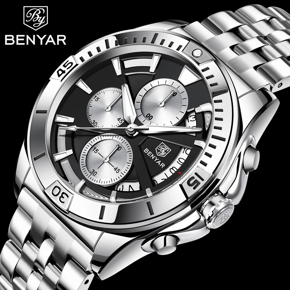 2025 New Mens Watches Top Luxury Quartz Wristwatches Men Chronograph Speed Sports Watch For Man Waterproof Stainless Steel Clock