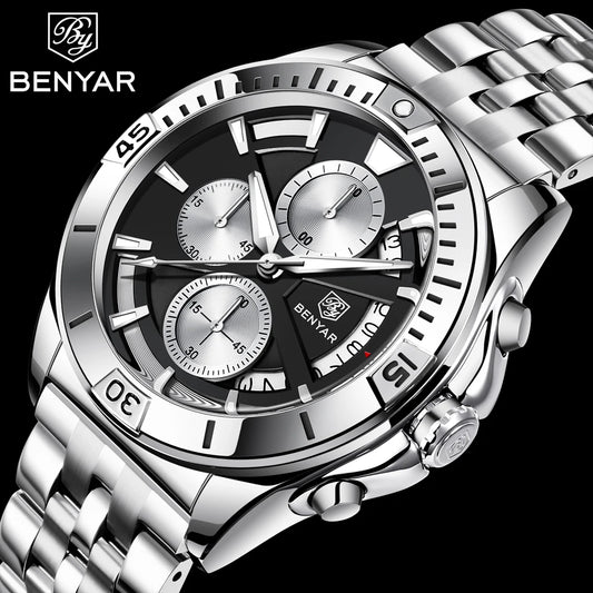 2025 New Mens Watches Top Luxury Quartz Wristwatches Men Chronograph Speed Sports Watch For Man Waterproof Stainless Steel Clock