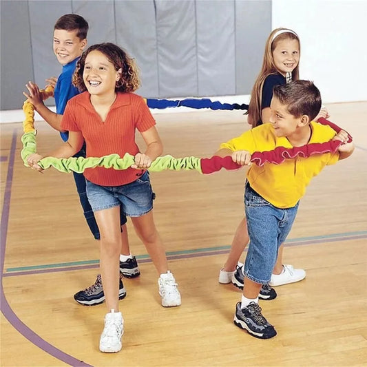 Kindergarten Outdoor Team Cooperation Sport Toys Training Equipment Elasticity Rope Loop Southeast Northwest Running Kids Game