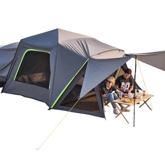 VEVOR SUV Tent for Camping Waterproof PU2000mm Spacious Double Layer Design SUV Camping Tent with Shade Awning and Mesh Windows