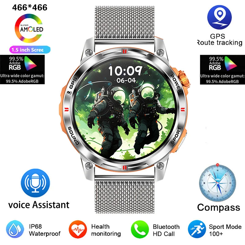 Xiaomi Mijia GPS Compass Outdoor Sport Smart Watch Men Voice Assistant Bluetooth Call Heart Rate Monitor Fitness Women's Watches