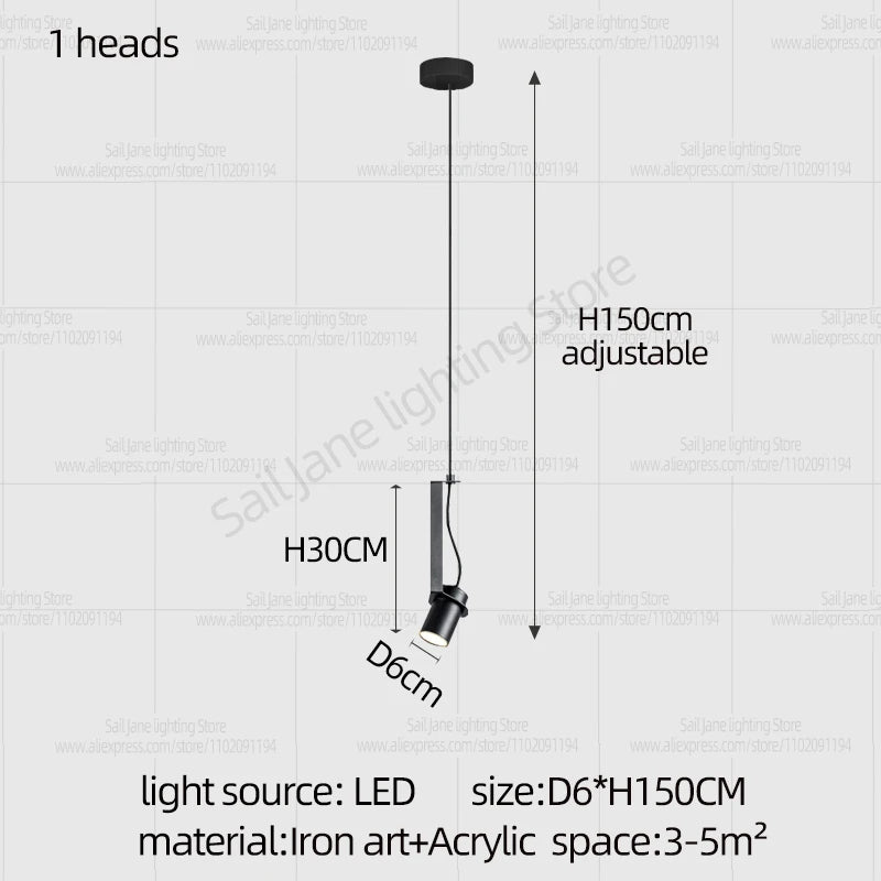 Led Spotlights Chandelier Minimalist Modern Living Room Lighting Home Decoration Hanging Restaurant Lamp Stairs Pendent light