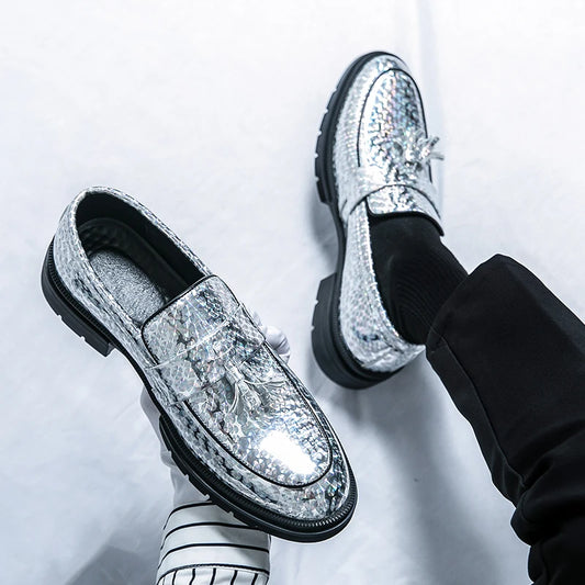 Stylish Leather Man Loafers Soft Thick Bottom Mens Casual Shoes Thick Sole Slip-on  Footwear Leisure Walk Business Dress Shoes