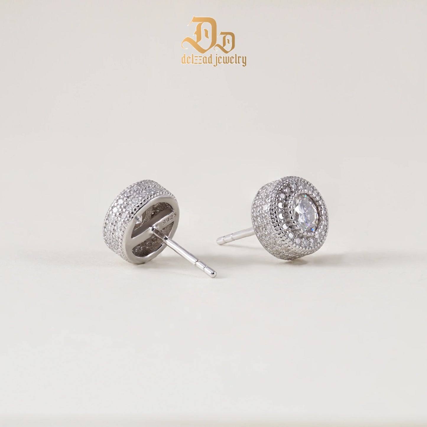 Delzzad 0.1-1ct 100% S925 Sterling Silver D Color Moissanite Women's Premium Sparkling Earrings Diamond Luxury Fine Jewelry Gift