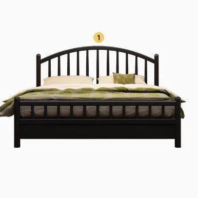 Nordic black retro American modern simple 1.5m storage princess bed solid wood bed 1.35 meters double 1.8 meters