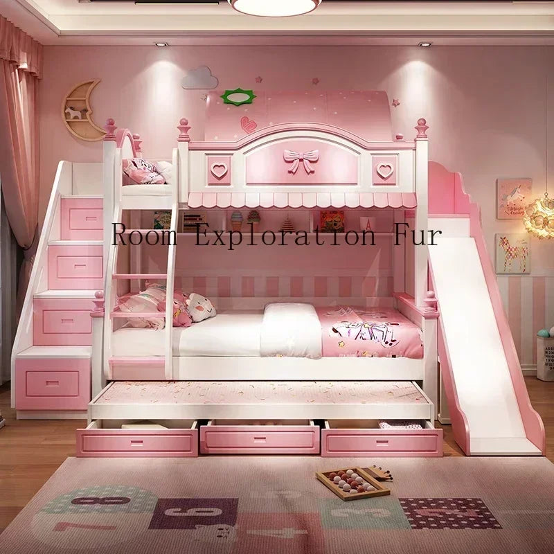 Child Hut Bed Wooden Mother Kids Girl Children's Comforters Baby Things Family Bassinets Low Loft Pink Newborn Playpens Bunk Boy