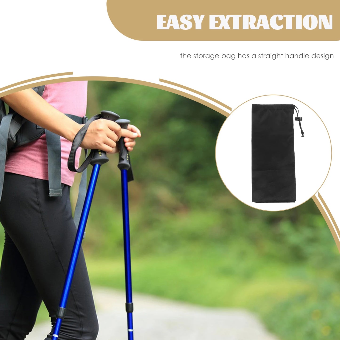 Portable Lightweight Trekking Pole Storage Bag Walking Stick Accessories Foldable Alpenstock Package Hiking Camping accessories