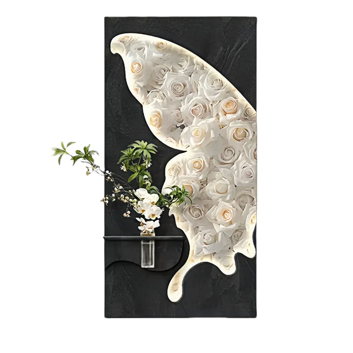 2025 New Model Living Room Sofa Background Wall Decorative Painting, Hydroponic Green Plants Hanging Painting, Energy-saving LED