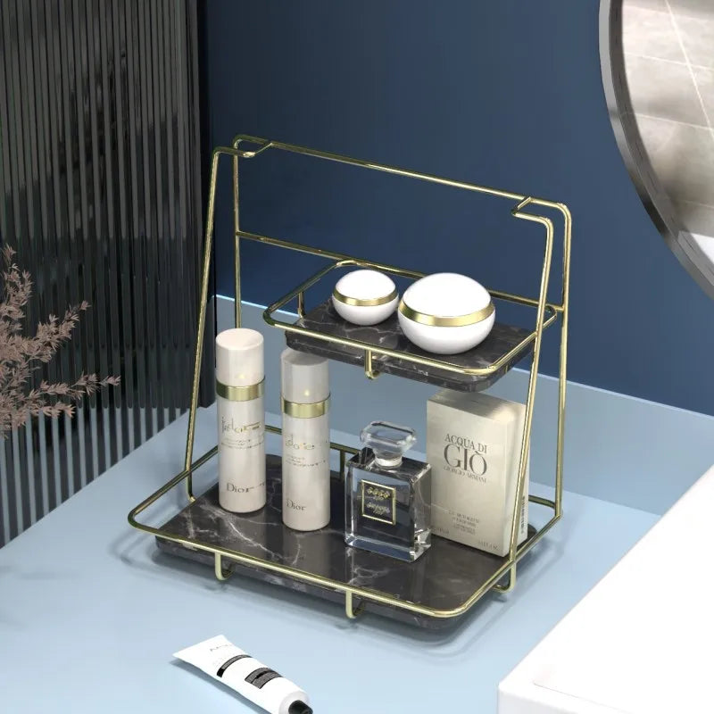 Bathroom Toiletries Counter Storage Shelf Bathroom Corner Shelf Bathroom Toothbrush Storage Shelf Cosmetics Organizer Shelf