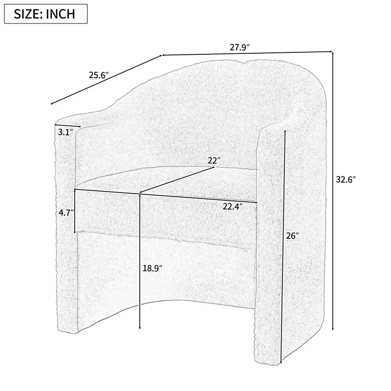Stylish Curved Design, Comforting Embrace, Versatile Aesthetic, Dual Purpose Decorative Accent Chair, for Living room