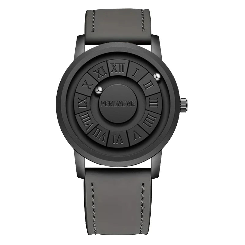 2025 New Men's Watches Luxury Quartz Watch For Men Creative Scrolling Pointer Magnetic Force Wrist Clock Relogio Masculino