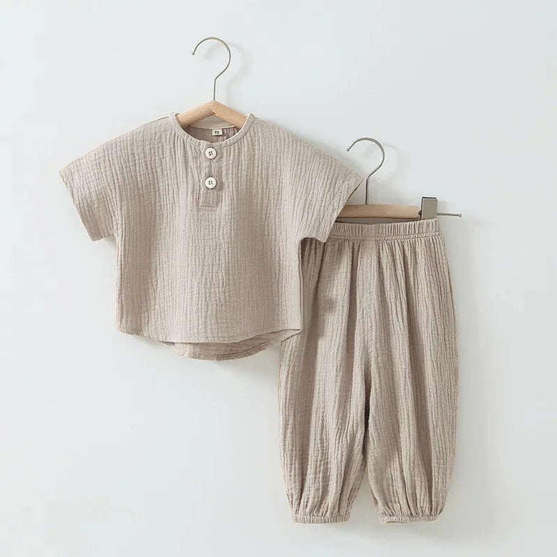 Infant Baby Boy Girl Clothes Set For Party Long Sleeve Baby Shirts +Loose Pant Toddler Kids Clothes Spring