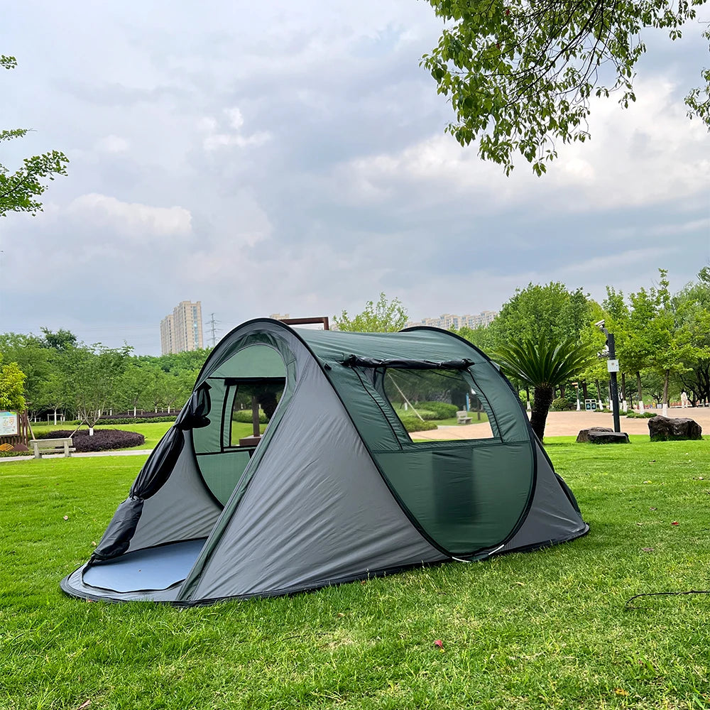A pop-up tent for family trips, waterproof sun-proof camping tent, portable outdoor tent camping and hiking trips