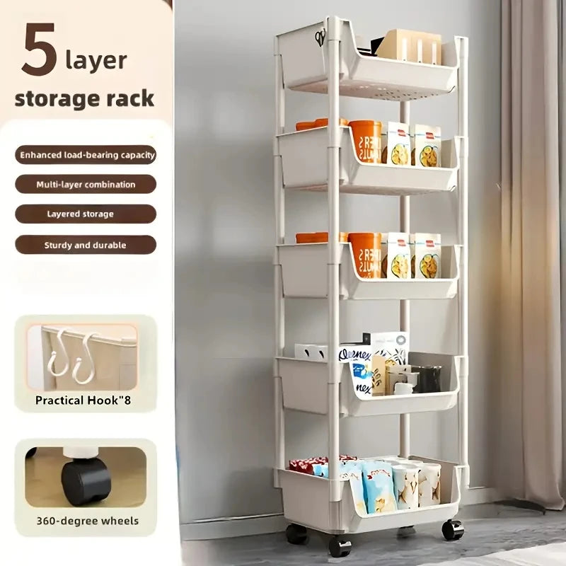 5-tiers storage shelves , closet organizers and storage,book shelf, rolling cart,organization and storage,