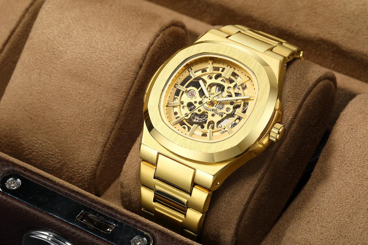 Men's Watches Luxury Automatic Watch For Men Mechanical Wristwatch Skeleton Stainless Steel Sapphire glass Male Clock 2023