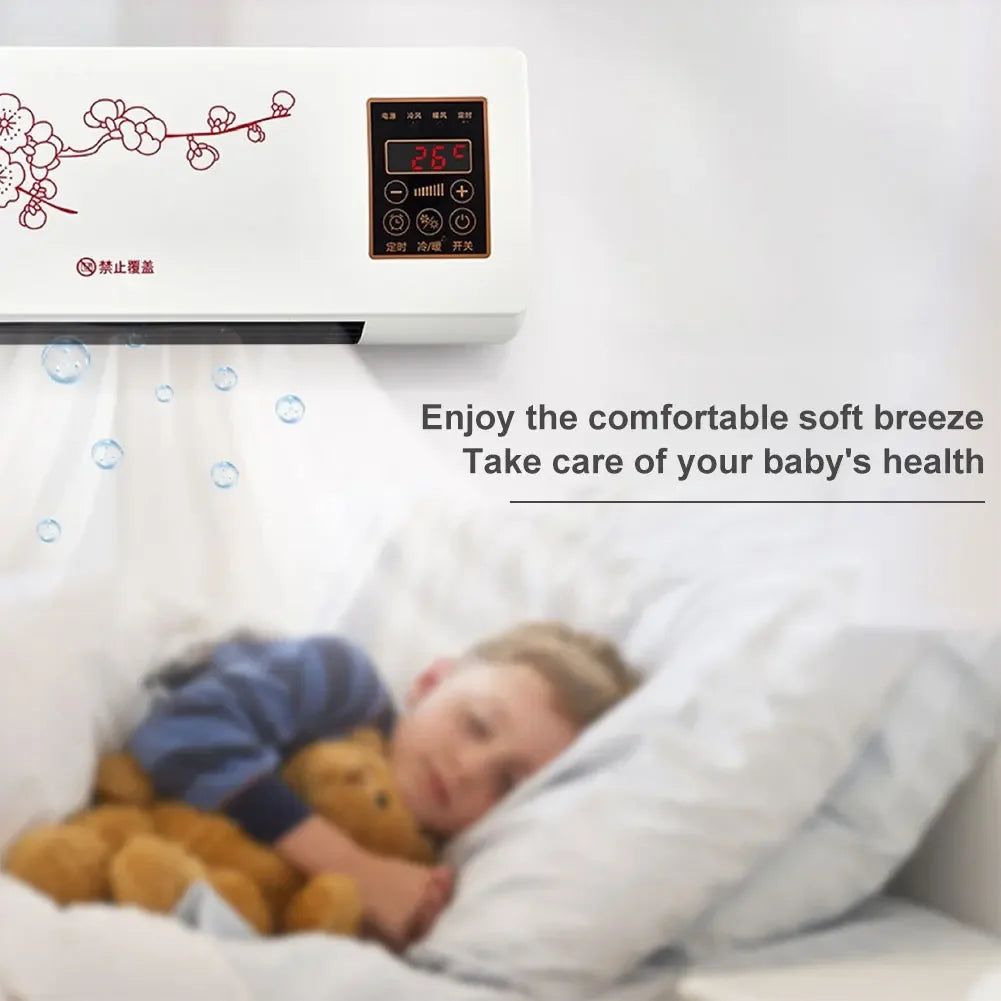 Mini Air Cooler Wall Mounted Electric Home Heater with Remote Control Intelligent Heater for Dormitory Bedroom AU/US/UK/EU Plug