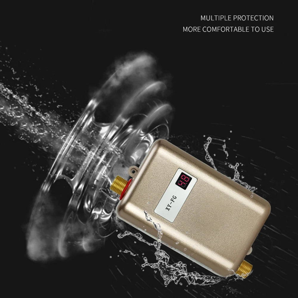 Electric Instantaneous Water Heater, 110V/220V 3800W Mini Durable, Under Sink Water Heater for Kitchen Bathroom Cleaning