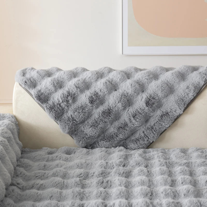 Plush sofa cushions for all seasons, living room bedroom decoration sofa simple modern dustproof sofa cover