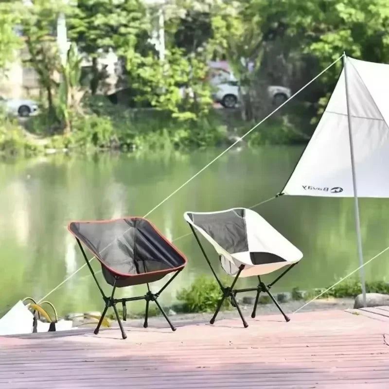 Portable Chair Folding Ultralight Oxford Fabric Moon Chair Camping Beach Fishing Chairs Picnic Hiking Garden Outdoor Furniture
