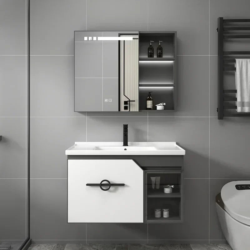 Bathroom Dressing Table and Sink Combination, Rock Plate Integrated Washbasin, Smart Mirror Cabinet, Toilet Furniture