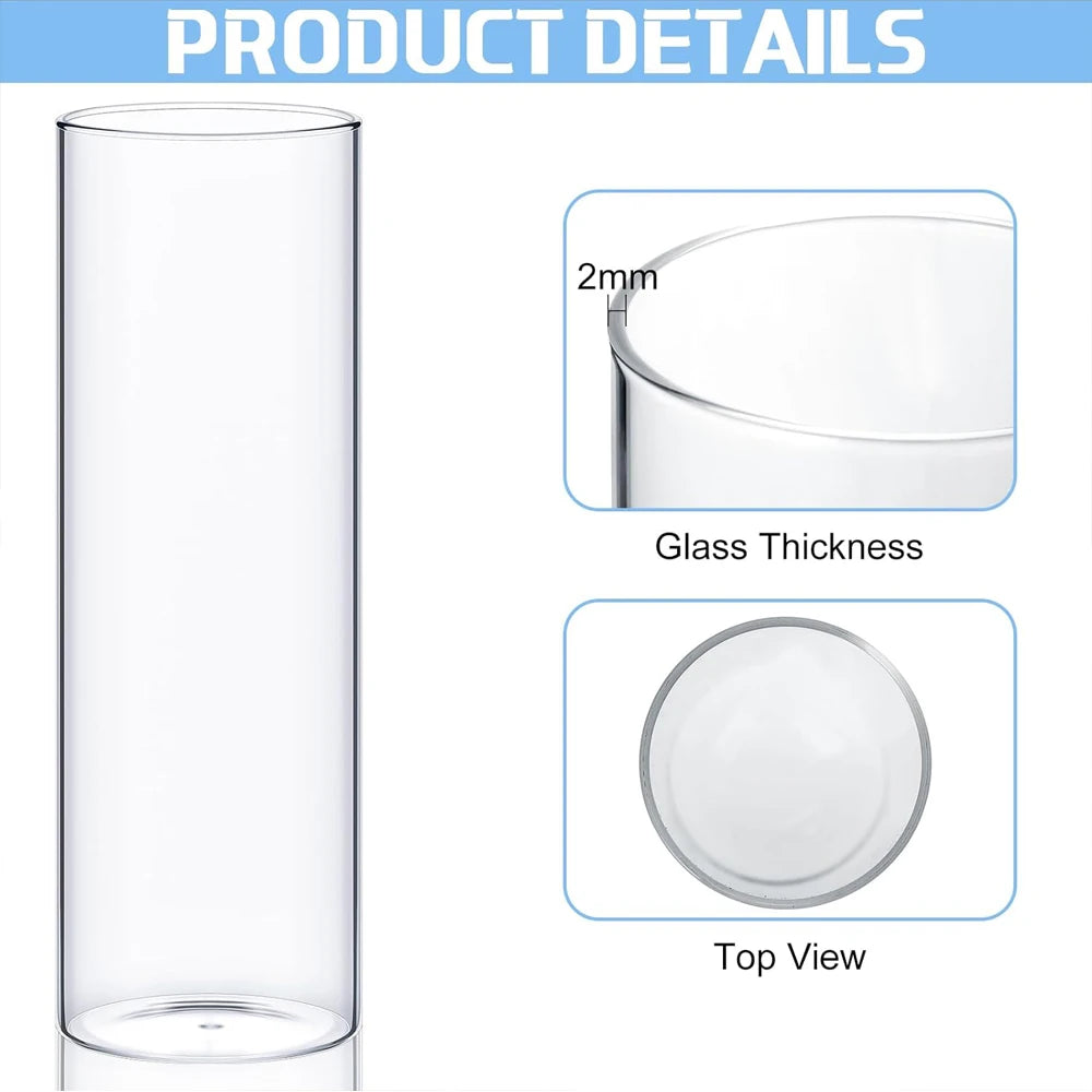 6.5cm Clear Glass Cylinder Vases Floating Candles Holders Clear Cylinder Flower Vases Clear Glass Vases Table Centerpieces Vases