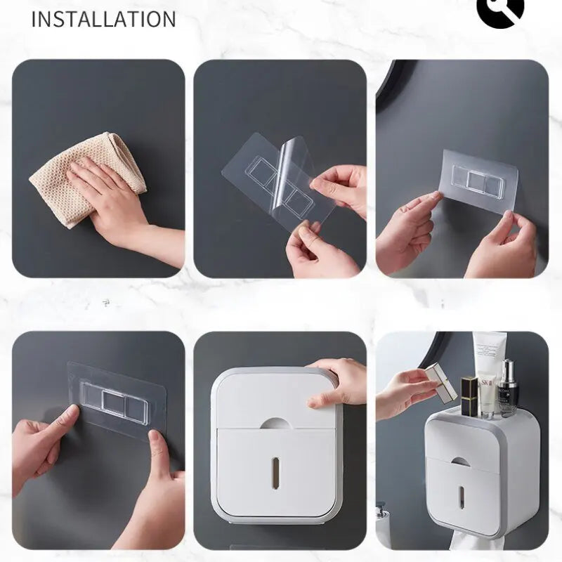 Bathroom shower rack storage rack tissue box wall mounted waterproof toilet paper storage box