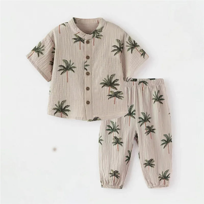 Infant Baby Boy Girl Clothes Set For Party Long Sleeve Baby Shirts +Loose Pant Toddler Kids Clothes Spring