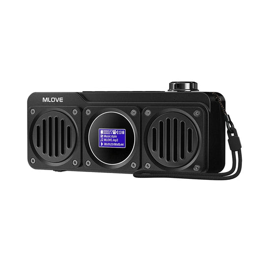 MLOVE Portable Bluetooth Speaker with FM Radio LCD Screen Multifunctional HD Free Call TF Card Support Wireless Outdoor Speaker