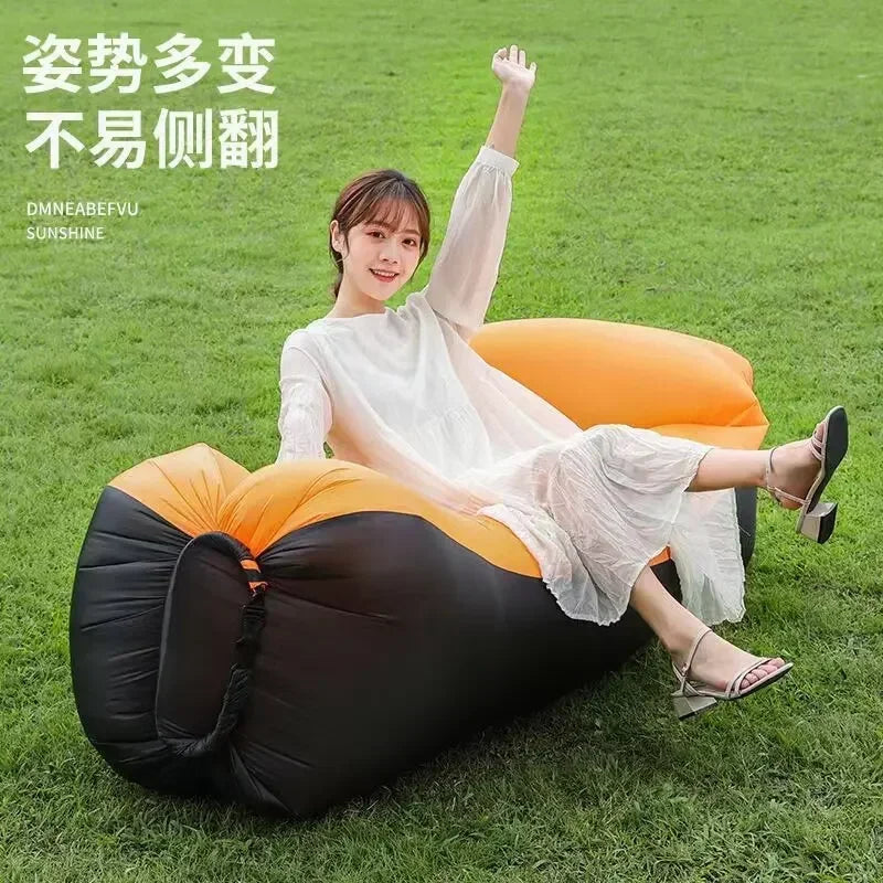 Trend Outdoor Products Fast Infaltable Air Sofa Bed Good Quality Sleeping Bag Inflatable Air Bag Lazy bag Beach Sofa 240*70cm.