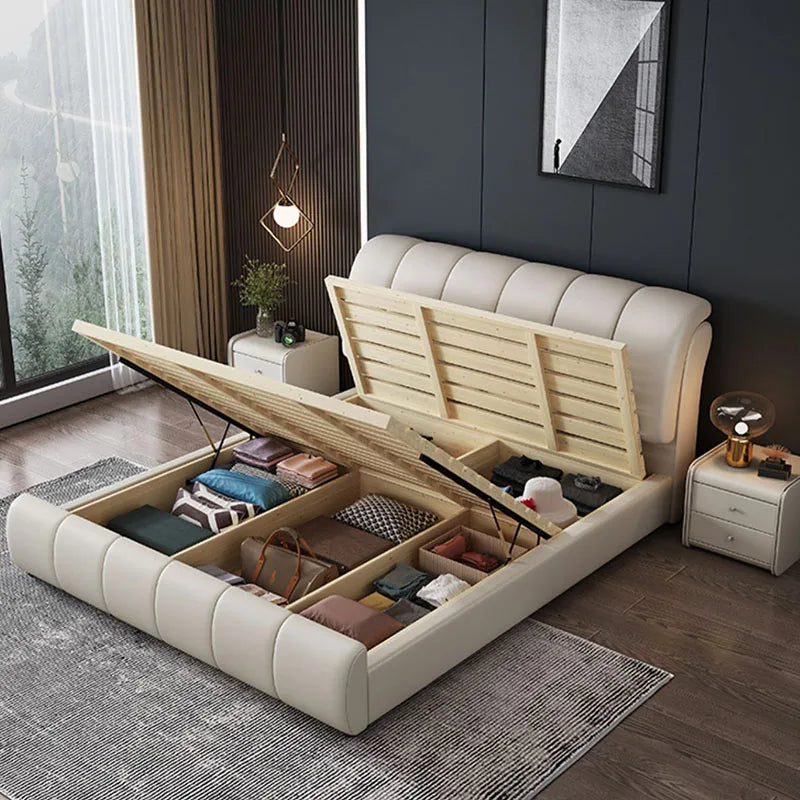 Modern Double Bed Bedroom Luxury Headboards King Size Bed Frame Multifunctional Somieres Y Marcos De Cama Home Furniture