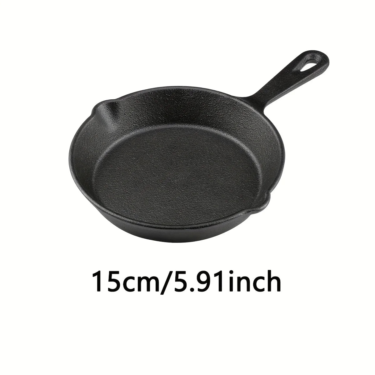 Kitchen Saute Fry Pan, Cast Iron Frying Pan with Heat-Resistant Handle, Pre-Seasoned Pan Cookware for Frying, Saute, Cooking