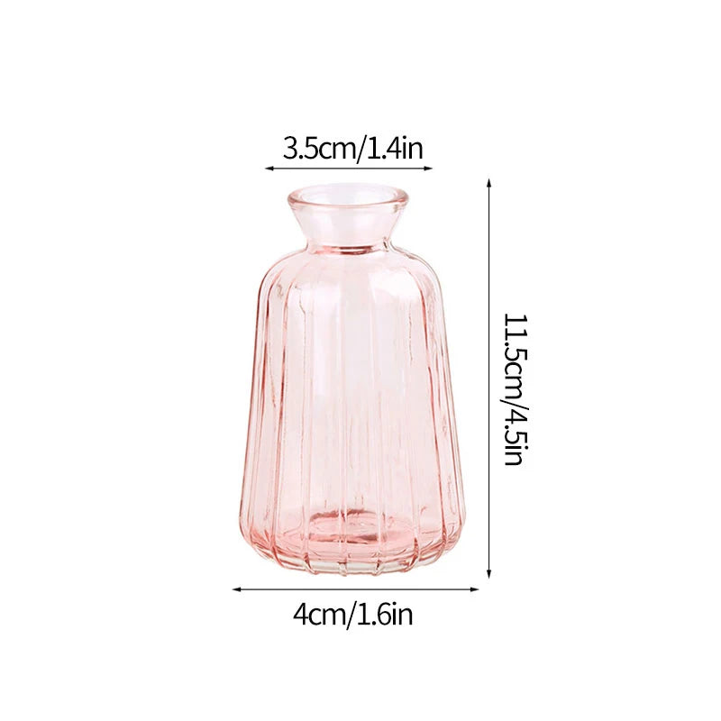 Clear Glass Vase Modern Decorative Small Flowers Vases Minimalist Floral Vases Aesthetic Home Decor Wedding Table Centerpieces