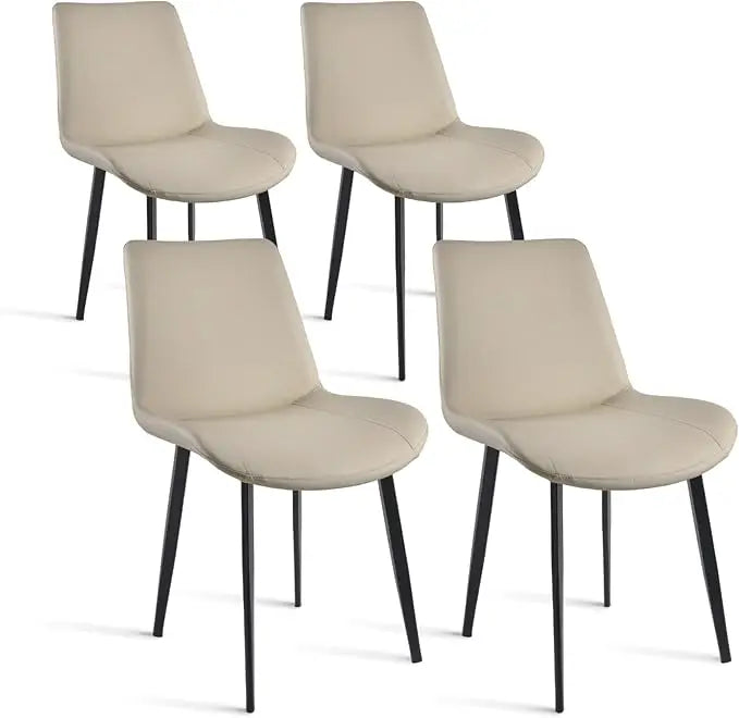 Dining Chairs, Modern PU Leather Dining Room Chair with Sturdy Metal Legs, Upholstered Seat Dinner Chairs Accent Side Chairs