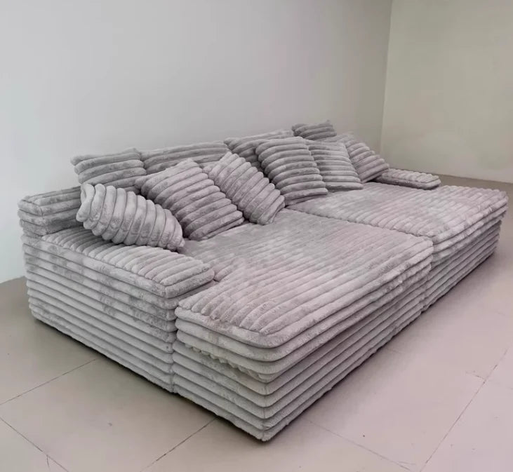 Customizable Italian Minimalist Velvet Sofa Bed French Fabric Lazy Living Room Puffs Bedroom