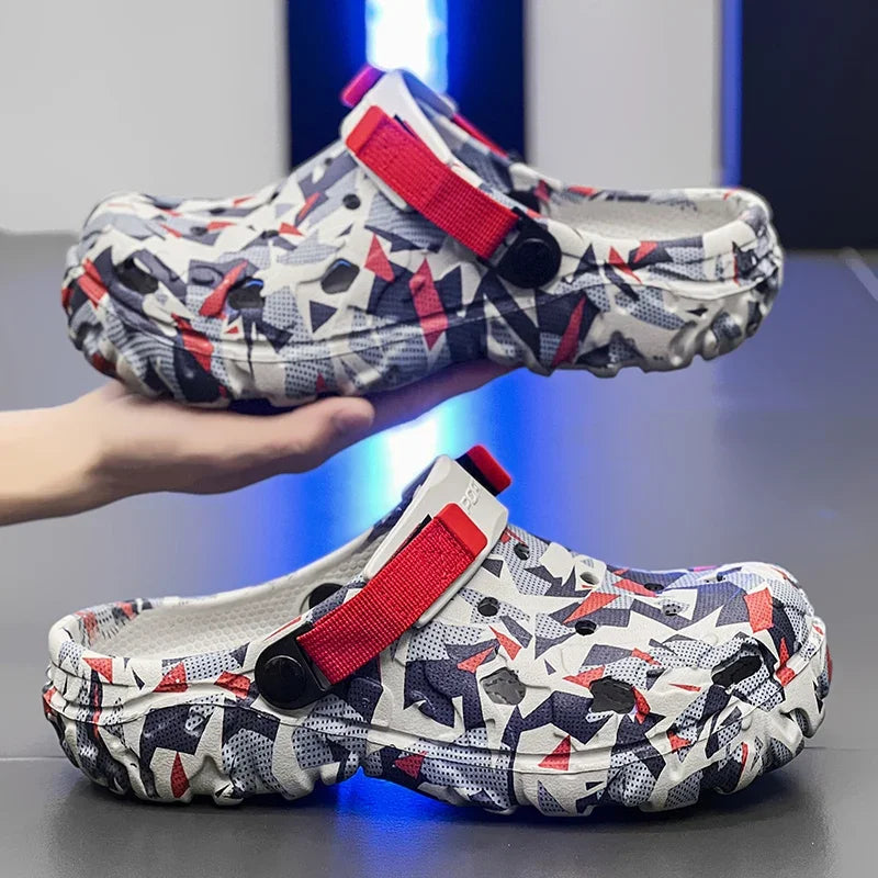 Summer Men Slippers Light EVA Men's Casual Shoes Hole Shoes Clogs Home Garden Outdoor Male Beach Flat Sandals